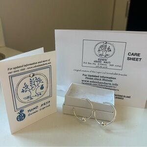 Cape Cod Sterling Silver Hoop Screwball Earrings by Eden Hand Arts